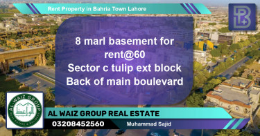 Residential Property for Rent in Bahria Town, Lahore - (BP-75461)