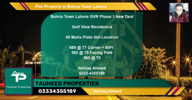 Residential Plot for Sale in Bahria Town, Lahore - (BP-75502)