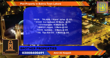 Residential Plot for Sale in Bahria Town, Lahore - (BP-75509)