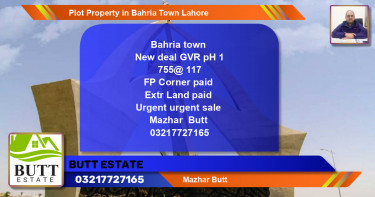 Residential Plot for Sale in Bahria Town, Lahore - (BP-75541)