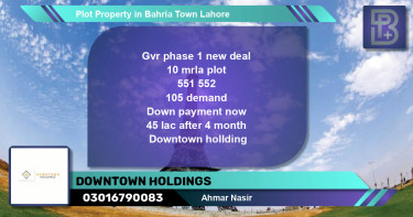 Residential Plot for Sale in Bahria Town, Lahore - (BP-75544)