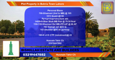 Residential Plot for Sale in Bahria Town, Lahore - (BP-75741)