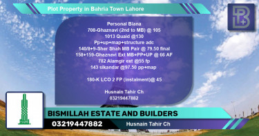 Residential Plot for Sale in Bahria Town, Lahore - (BP-75822)