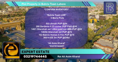 Residential Plot for Sale in Bahria Town, Lahore - (BP-75841)