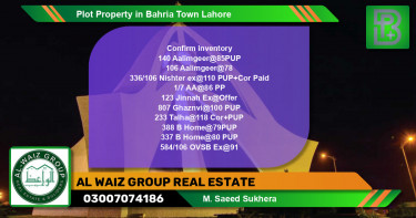 Residential Plot for Sale in Bahria Town, Lahore - (BP-75846)
