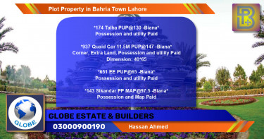 Residential Plot for Sale in Bahria Town, Lahore - (BP-75876)