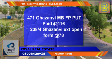 Residential Plot for Sale in Bahria Town, Lahore - (BP-75883)