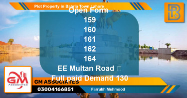 Residential Plot for Sale in Bahria Town, Lahore - (BP-76008)