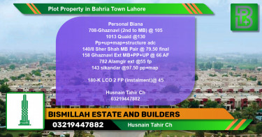 Residential Plot for Sale in Bahria Town, Lahore - (BP-76057)