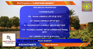 Residential Plot for Sale in Bahria Town, Lahore - (BP-76069)