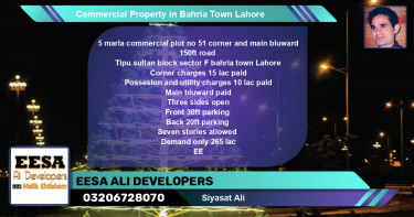 Commercial Property for Sale in Bahria Town, Lahore - (BP-76080)