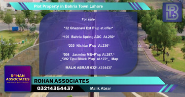 Residential Plot for Sale in Bahria Town, Lahore - (BP-76110)