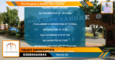 Residential Plot for Sale in Bahria Town, Lahore - (BP-76160)