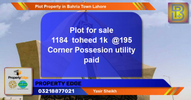 Residential Plot for Sale in Bahria Town, Lahore - (BP-76165)