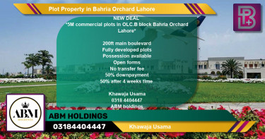 Commercial Plot for Sale in Bahria Orchard, Lahore - (BP-76252)