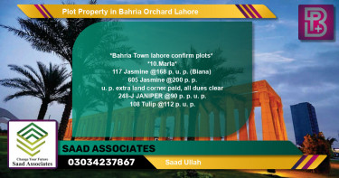 Residential Plot for Sale in Bahria Orchard, Lahore - (BP-76438)