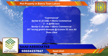 Commercial Plot for Sale in Bahria Town, Lahore - (BP-76439)