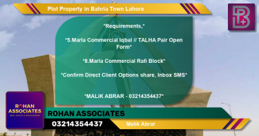 Commercial Plot for Sale in Bahria Town, Lahore - (BP-76446)