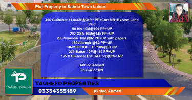 Residential Plot for Sale in Bahria Town, Lahore - (BP-76463)