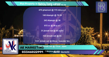 Residential Plot for Sale in Bahria Town, Lahore - (BP-76470)