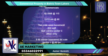 Commercial Property for Sale in Bahria Town, Lahore - (BP-76471)