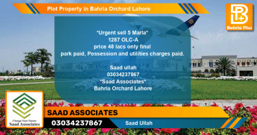 Residential Plot for Sale in Bahria Orchard, Lahore - (BP-76496)