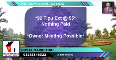 Residential Plot for Sale in Bahria Town, Lahore - (BP-76502)
