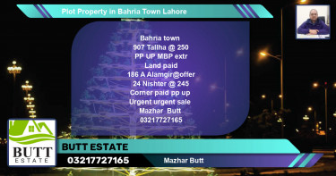 Residential Plot for Sale in Bahria Town, Lahore - (BP-76511)