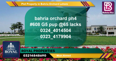 Residential Plot for Sale in Bahria Orchard, Lahore - (BP-76516)