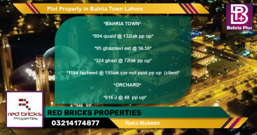 Residential Plot for Sale in Bahria Town, Lahore - (BP-76654)