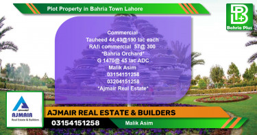 Commercial Plot for Sale in Bahria Town, Lahore - (BP-76696)