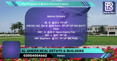 Residential Plot for Sale in Bahria Orchard, Lahore - (BP-76732)