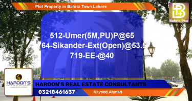 Residential Plot for Sale in Bahria Town, Lahore - (BP-76738)