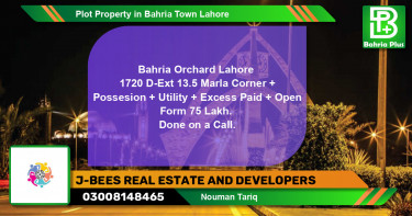Residential Plot for Sale in Bahria Town, Lahore - (BP-76754)