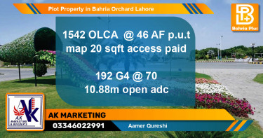 Residential Plot for Sale in Bahria Orchard, Lahore - (BP-76836)