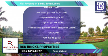 Residential Plot for Sale in Bahria Town, Lahore - (BP-76856)