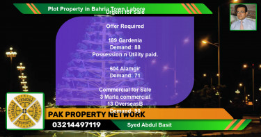 Commercial Plot for Sale in Bahria Town, Lahore - (BP-76861)
