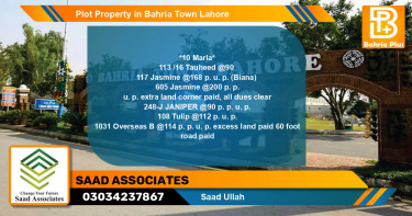 Residential Plot for Sale in Bahria Town, Lahore - (BP-76913)