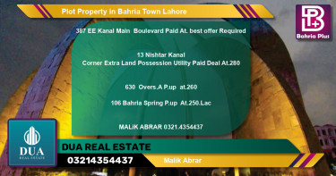 Residential Plot for Sale in Bahria Town, Lahore - (BP-76963)
