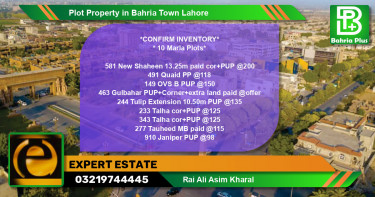Residential Plot for Sale in Bahria Town, Lahore - (BP-76971)