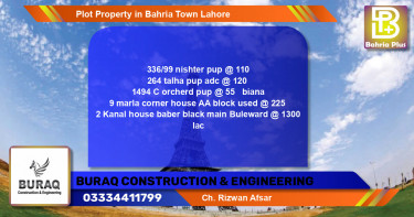 Residential Plot for Sale in Bahria Town, Lahore - (BP-76982)