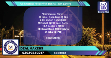 Commercial Property for Sale in Bahria Town, Lahore - (BP-77059)
