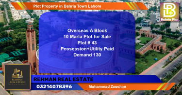 Residential Plot for Sale in Bahria Town, Lahore - (BP-77092)