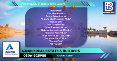 Residential Plot for Sale in Bahria Town, Lahore - (BP-77123)