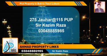 Residential Plot for Sale in Bahria Town, Lahore - (BP-77156)