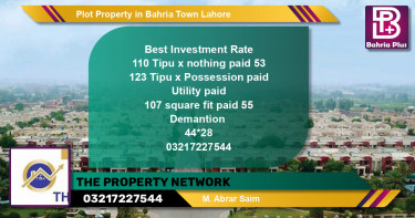 Residential Plot for Sale in Bahria Town, Lahore - (BP-77182)