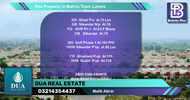 Residential Plot for Sale in Bahria Town, Lahore - (BP-77183)