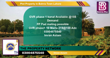 Residential Plot for Sale in Bahria Town, Lahore - (BP-77222)