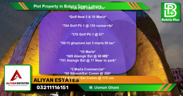 Commercial Plot for Sale in Bahria Town, Lahore - (BP-77243)