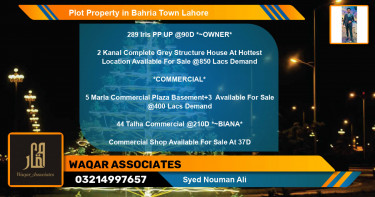 Commercial Plot for Sale in Bahria Town, Lahore - (BP-77247)